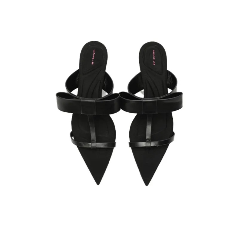 DAPHNE LAB Sugar-free Series Slide Slippers Women's Black-2