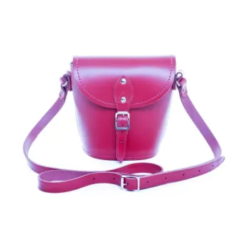 Zatchels Leather Shoulder Bag Small Size Large Size Women's Magenta