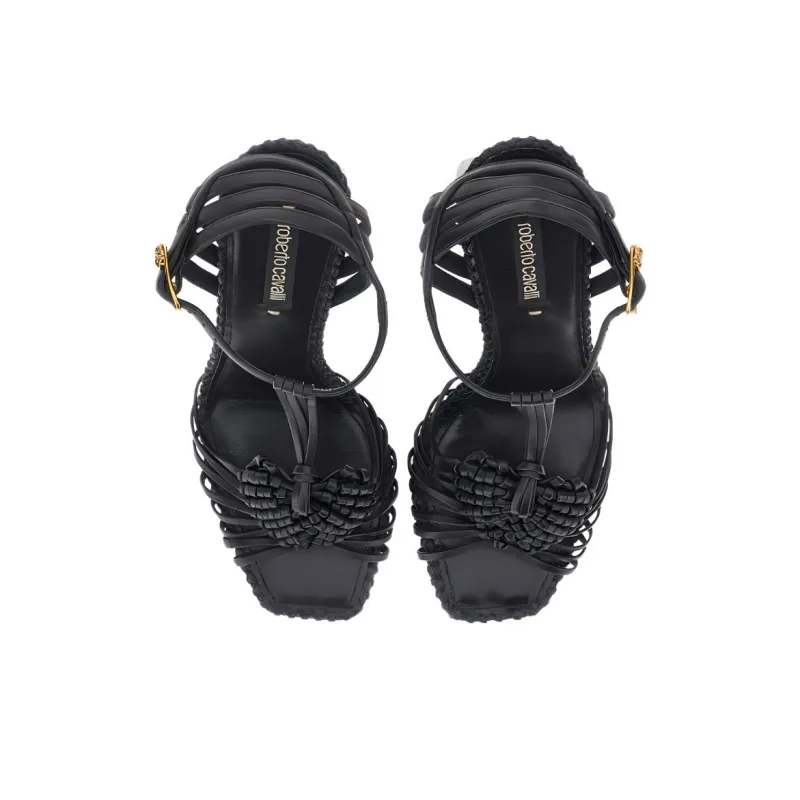 Roberto Cavalli Interwoven-straps Leather Sandals-4