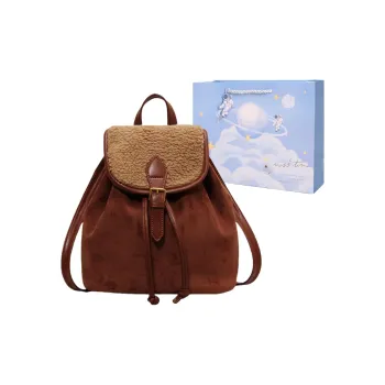 Duoluplo Doron Paul Suede With PU Handbag, Backpack Regular Women's Coffee/Brown