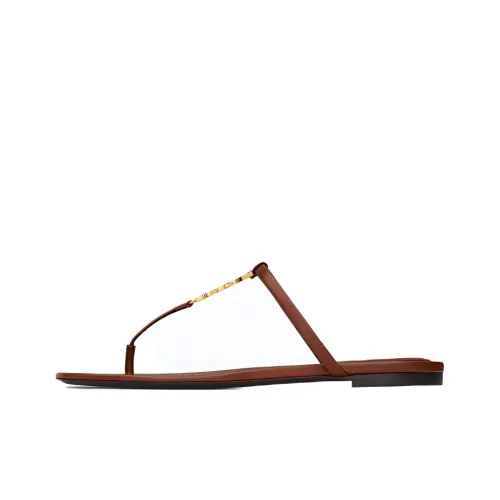 SAINT LAURENT Cassandra Logo Plaque Sandals Women's