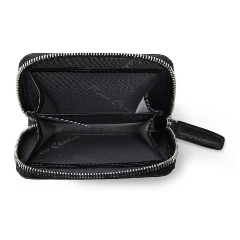 PIERRE CARDIN Top Grain Cow Leather Office Travel Wallet Men's Black-2
