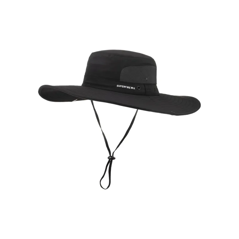 SUPERFIRE Polyamide Polyester Bucket Hats Unisex Dark Gray-1