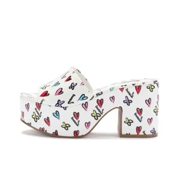 Larroude Slip-Resistant Abrasion-Resistant Slide Slippers Women's White