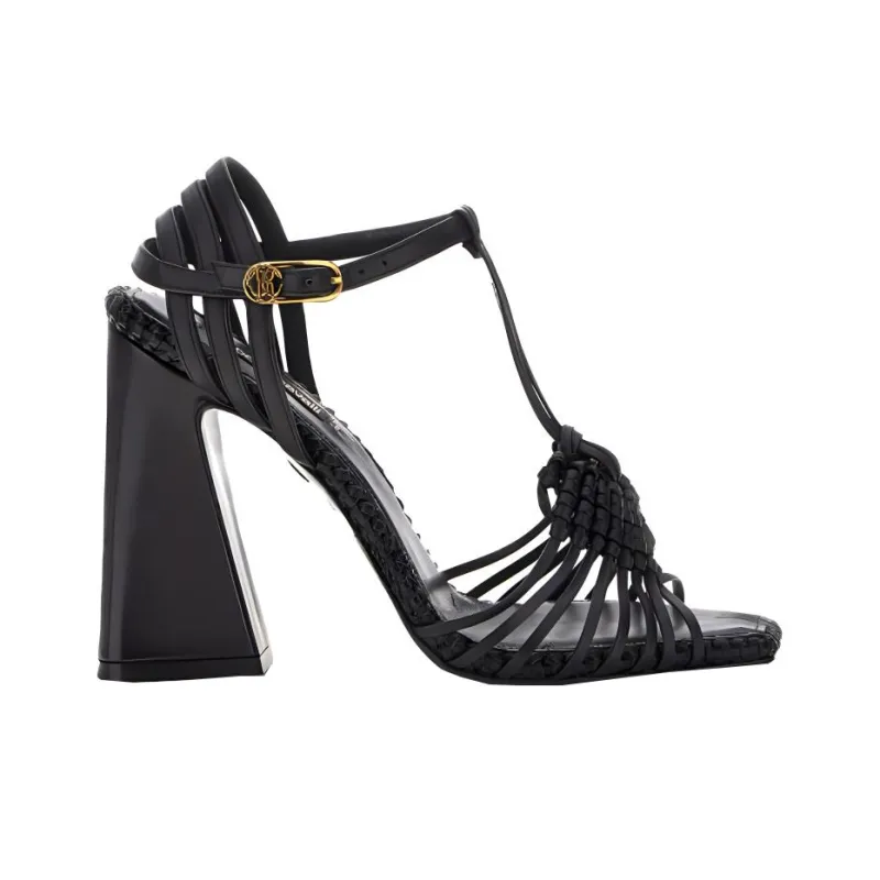 Roberto Cavalli Interwoven-straps Leather Sandals-1