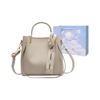 Duoluplo Doron Paul PU Crossbody Bag, Bucket Bag, One Shoulder Handbag Regular Women's Ecru/Black/Khaki/Coffee