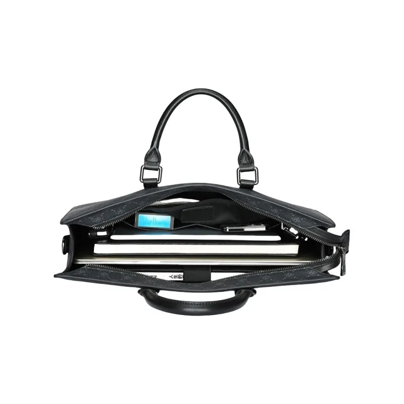 PULUWIRR PVC Large Capacity Handbag Regular Men's Black-2