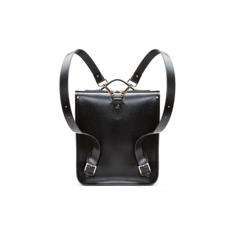 Zatchels Leather Backpack Small Size Unisex Gray & Black-2