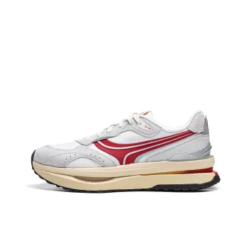 LiNing Honor Renew Cushioning Anti Slip Wear Resistant Breathable Support Rebound Low Top Casual Shoes Men's Gray White