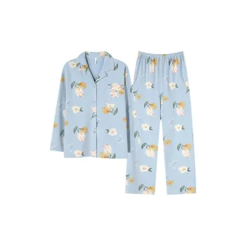 MIIOW Pajama Set Women's Sky Blue Flowers