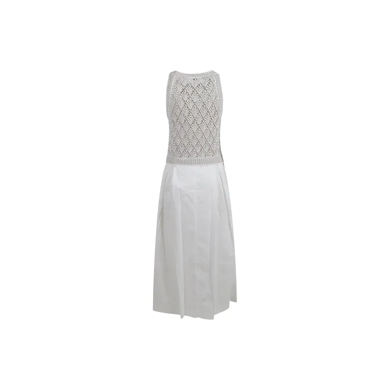 PESERICO Sleeveless Dress Women's White-1