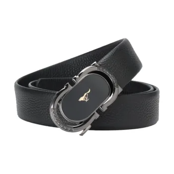 SEPTWOLVES Automatic Buckle Pants With Trendy Belt Cow Leather Leather Belts Men's 3.5cm