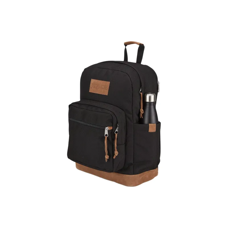 JanSport Suede Leather Backpack Regular Unisex Black-1