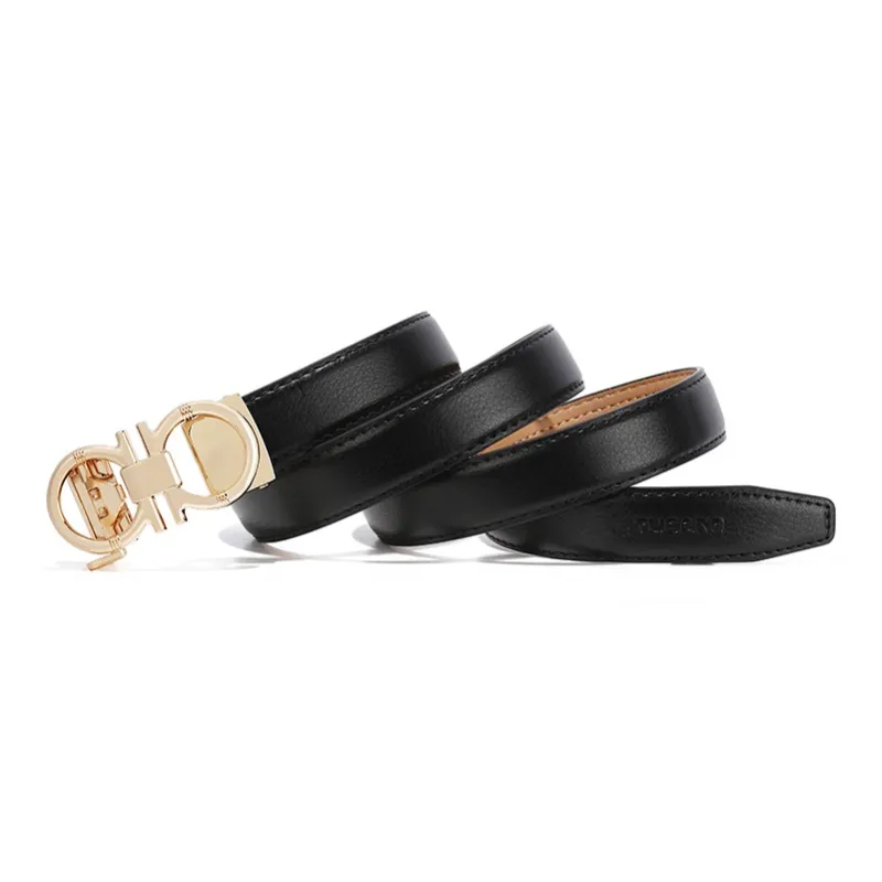 TUCANO Minimalist Style Slim Automatic Buckle Split Cow Leather Leather Belts Women's 2.3cm-2