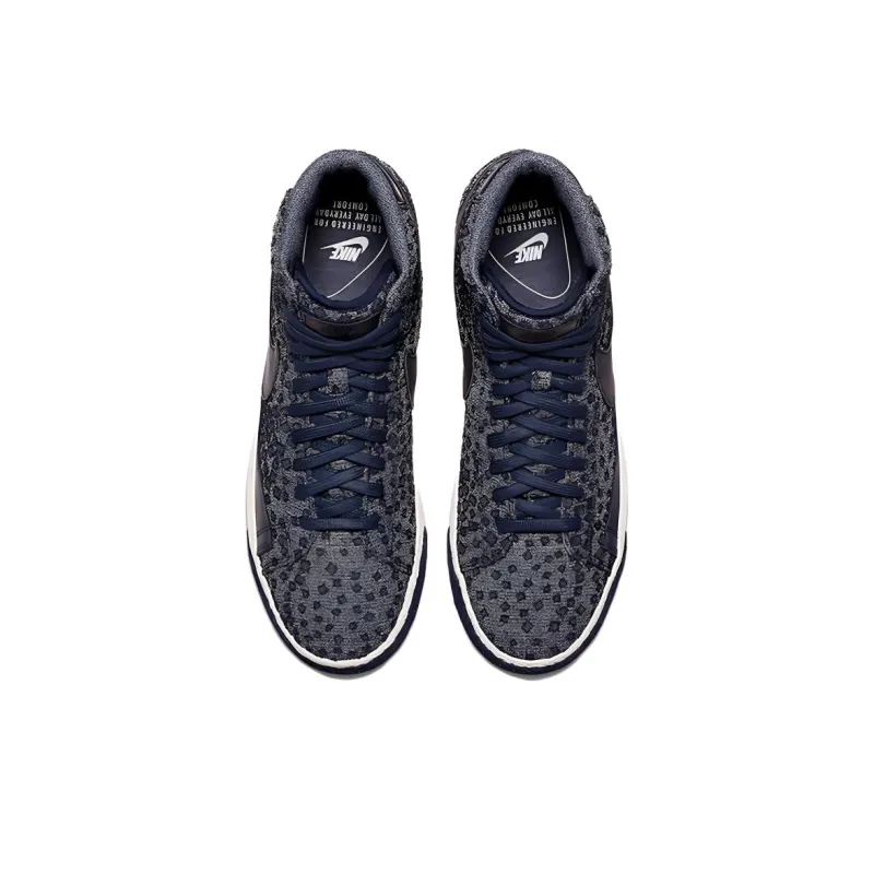 Nike Blazer Premium Anti-Slip Wear-Resistant Mid-Top Skateboard Shoes Men's Blue Black-2
