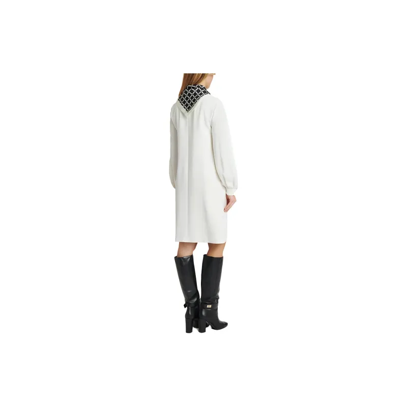 Paule Ka Attached scarf Crepe Midi Dress-1