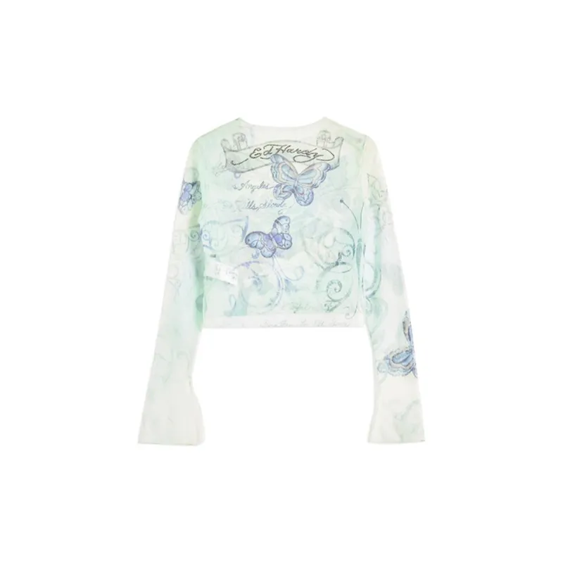 Ed Hardy T Shirt Women's Olive Green-1