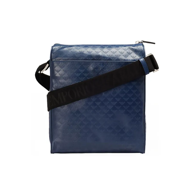 EMPORIO ARMANI Calfskin Briefcase Messenger Bag Crossbody Bag Shoulder Bag Men's Blue-0