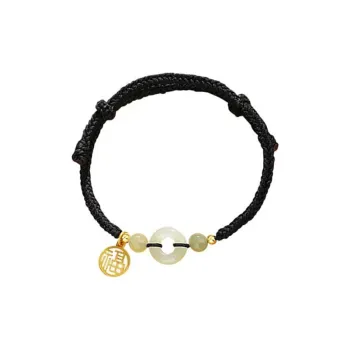 LUXLINE Bracelets Pale Greenish White Jade Unisex