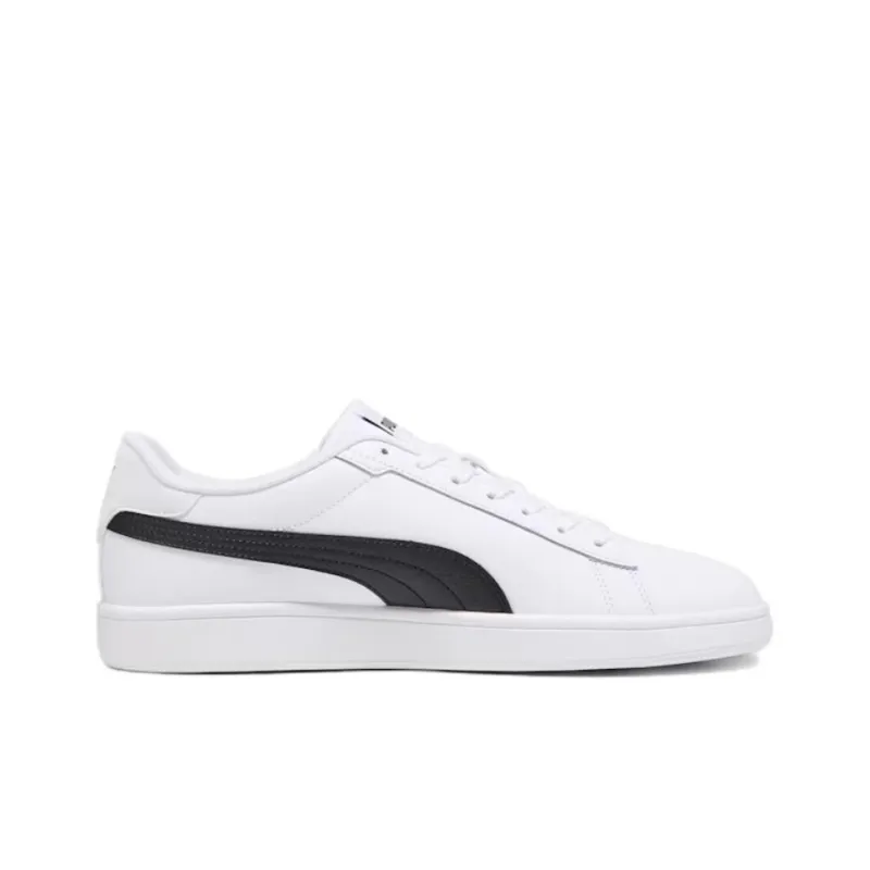 PUMA Smash 3.0 L Anti Slip Wear Resistant Low Top Skateboard Shoes Unisex White Black-1