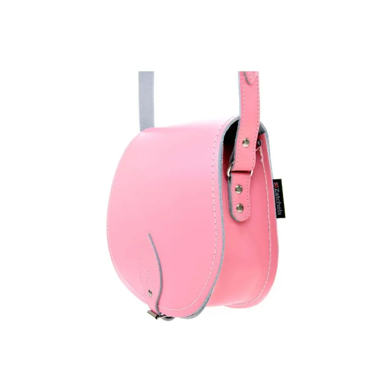 Zatchels Leather Saddle Bags Shoulder Bags Small Size Women's Light Pink-1