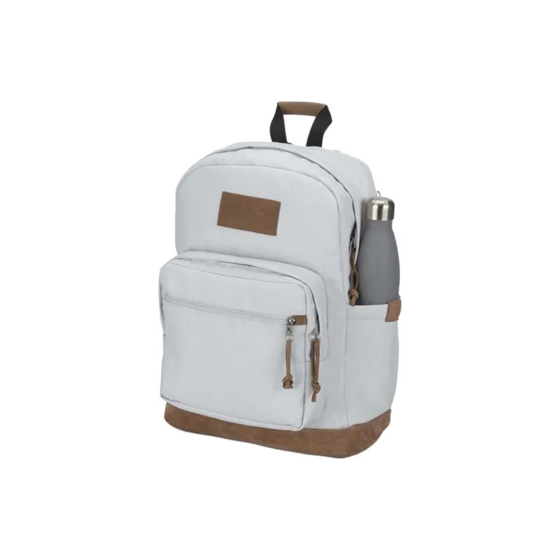 JanSport Suede Leather Backpack Unisex Gray-2