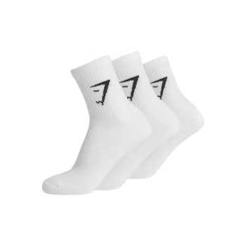 GYMSHARK Mid-Calf Socks Women's 3 Pack White