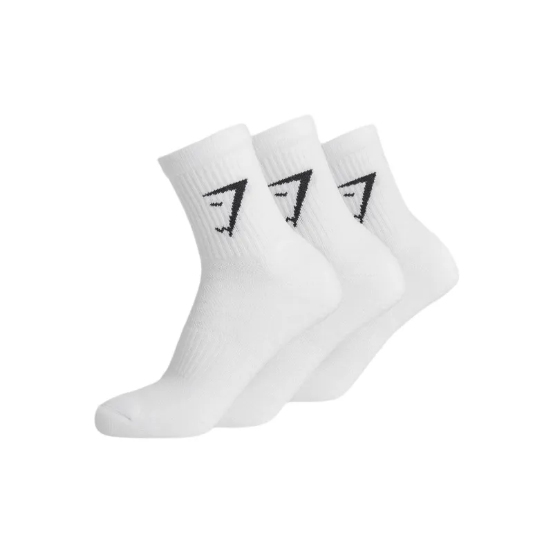 GYMSHARK Mid-Calf Socks Women's 3 Pack White-0