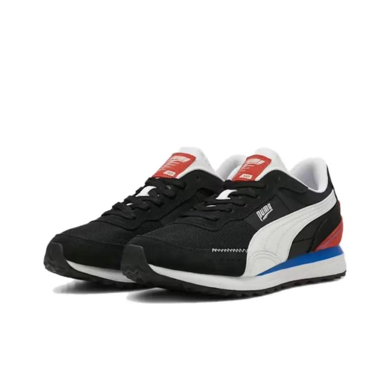 PUMA Rider FV Road Rider Anti Slip Wear Resistant Low Top Casual Shoes Men's Black White-2