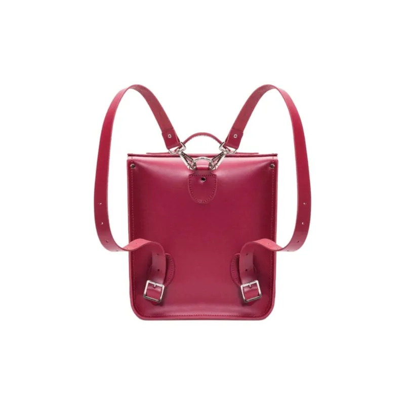 Zatchels Leather Backpack Small Size Unisex Magenta-2