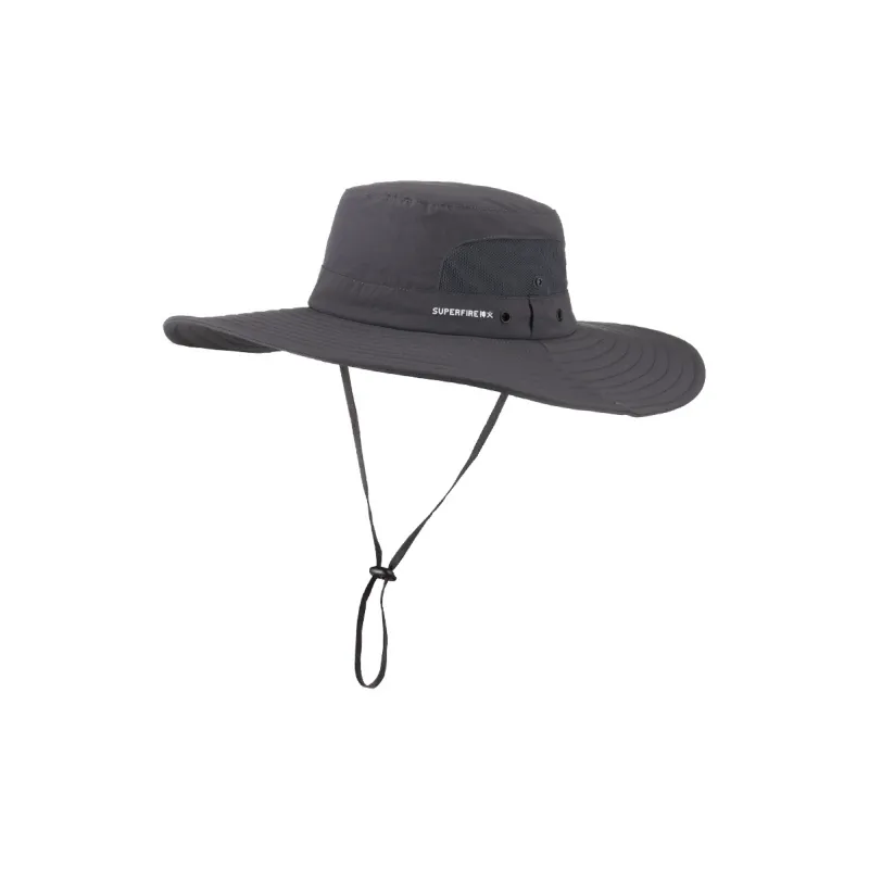 SUPERFIRE Polyamide Polyester Bucket Hats Unisex Dark Gray-3