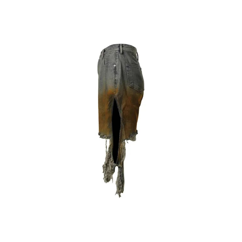 Rick Owens DRKSHDW Destroyed Denim Bermuda Shorts-2