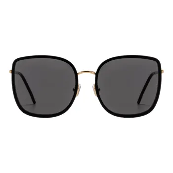 Thunder Pailong PC Metal Square Sunglasses Women's Gold/Silver
