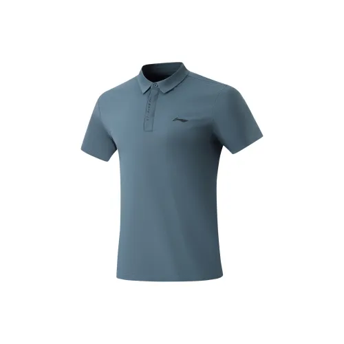 LINING Fitness Series Polo Shirts Men Screw Dark Green