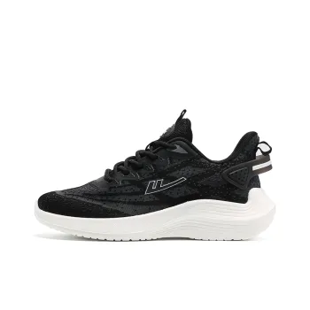 Warrior Cushioned Wear Resistant Breathable Lightweight Low Top Running Shoes Women's White Black