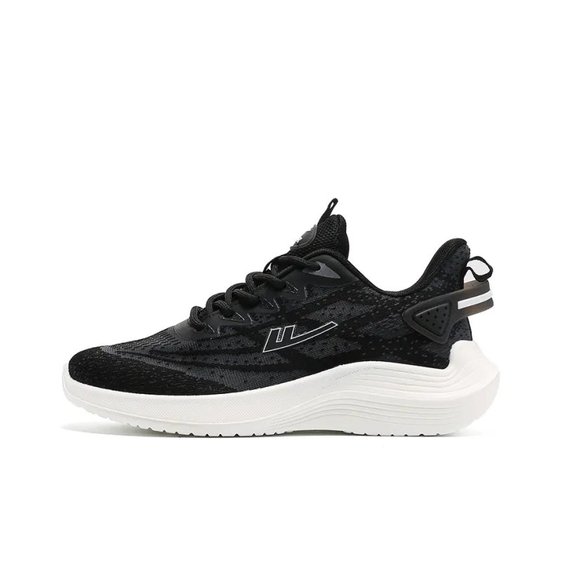 Warrior Cushioned Wear-Resistant Breathable Lightweight Low-Top Running Shoes Women's White Black-0