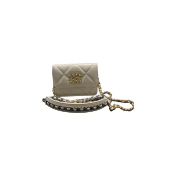CHANEL Bright Color Lambskin Chain Bag, Clutch, Shoulder Bag, Crossbody Bag Women's White