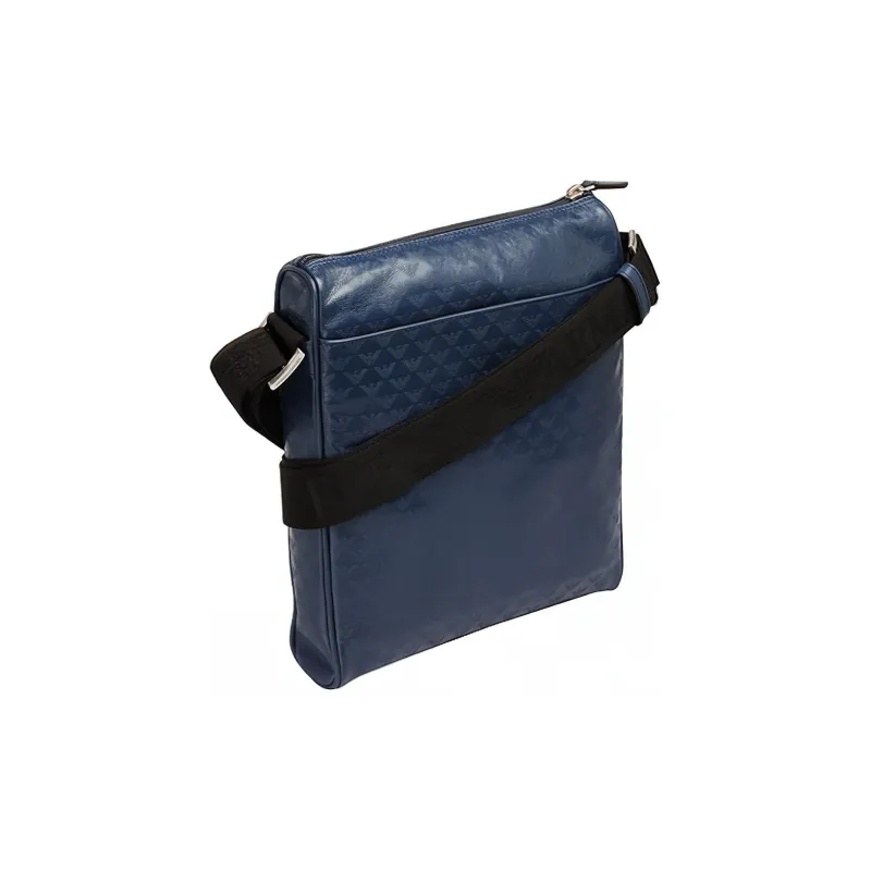 EMPORIO ARMANI Calfskin Briefcase Messenger Bag Crossbody Bag Shoulder Bag Men's Blue-1