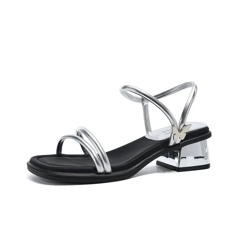 EBLAN Strap Sandals Women's Silver-1