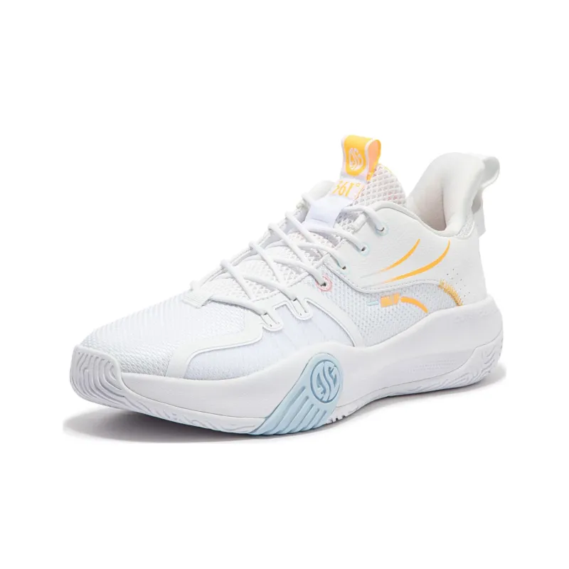 361° Ag Volley Slip Resistant Low Top Basketball Shoes Men's White Blue Orange-1