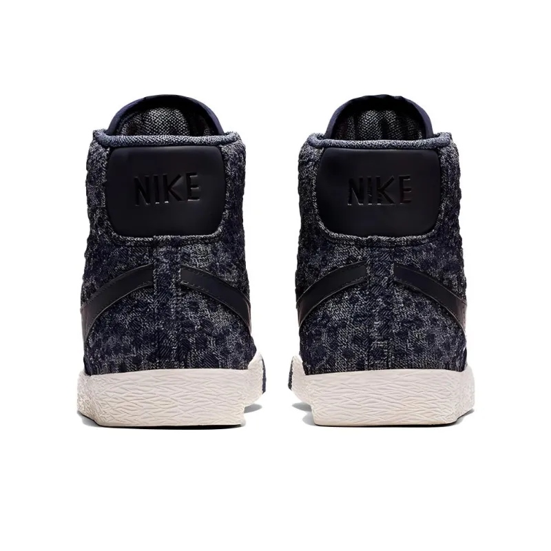Nike Blazer Premium Anti-Slip Wear-Resistant Mid-Top Skateboard Shoes Men's Blue Black-3