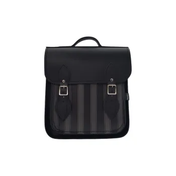 Zatchels Leather Backpack Small Size Unisex Gray & Black