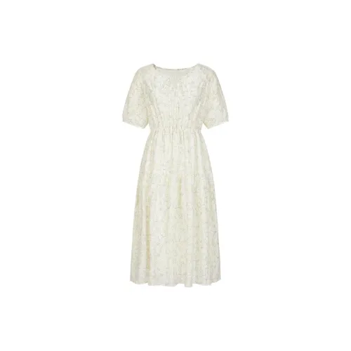 JZ. ANNAKRO Short-Sleeved Dresses Women's Floral Off White