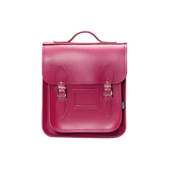 Zatchels Leather Backpack Small Size Unisex Magenta