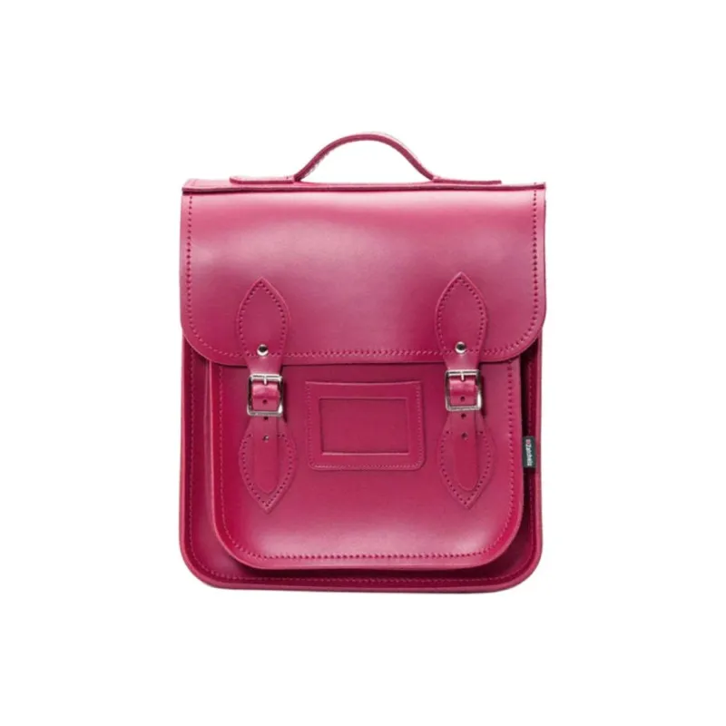 Zatchels Leather Backpack Small Size Unisex Magenta-0