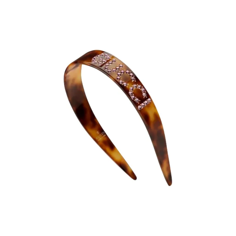 GUCCI Resin Headbands Women's Brown-1