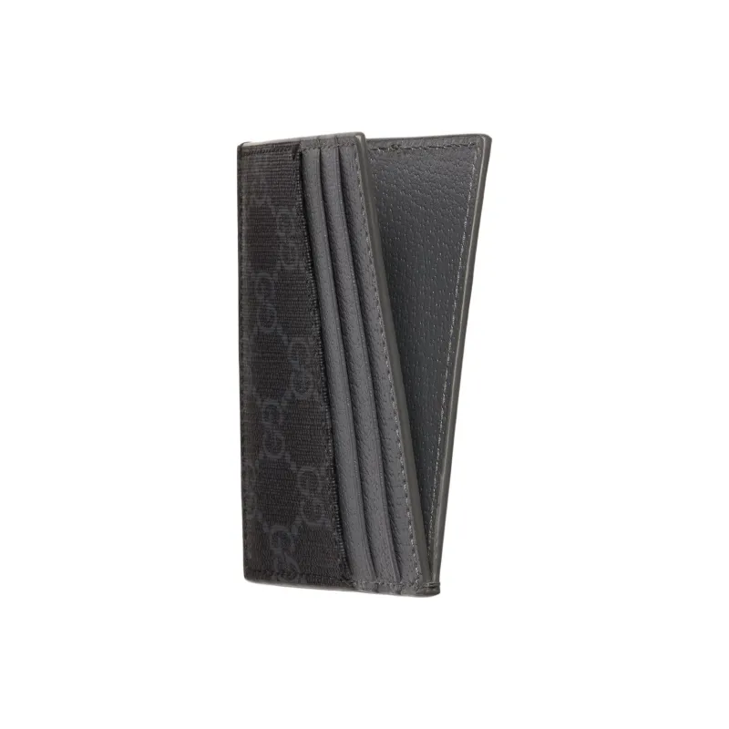 GUCCI Supreme Canvas Card Clip Card Holder Unisex Black-1