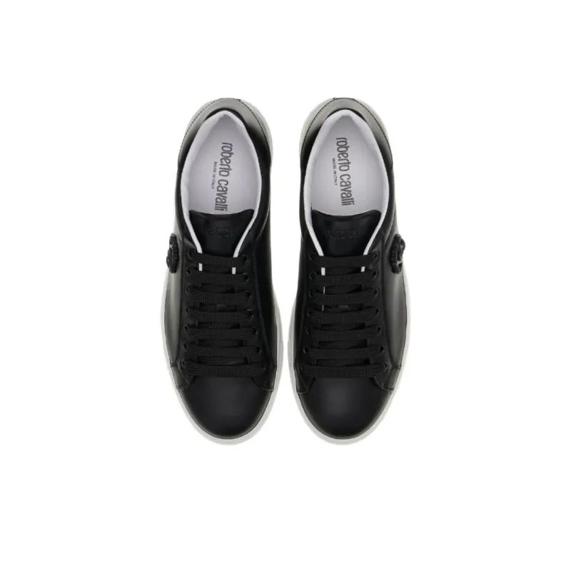 Roberto Cavalli Monogram RC Low-Top Skateboard Shoes Men's Black-4