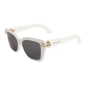 DIOR Acetate Irregular Shape Sunglasses Women's White