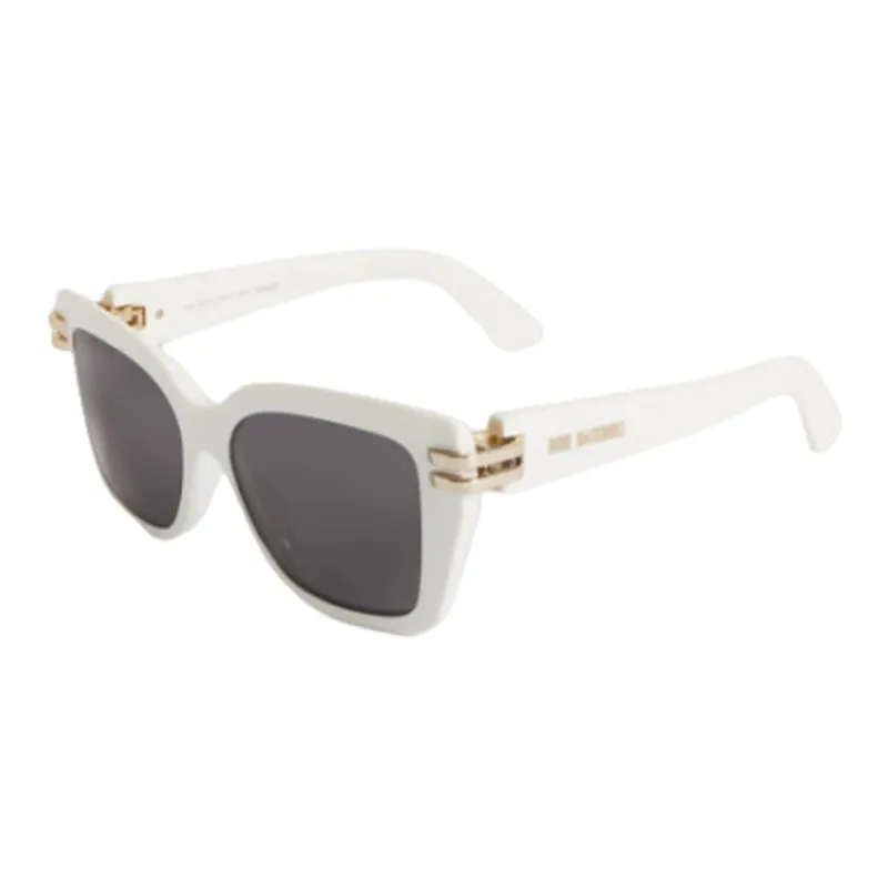 DIOR Acetate Irregular Shape Sunglasses Women's White-0